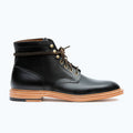 Goodyear welted plain toe boot in Black Chromexcel, full-grain leather heel counters