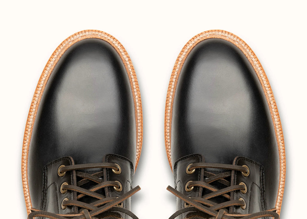 Chromexcel plain toe boot in Black, vegetable-tanned insole, welt and midsole