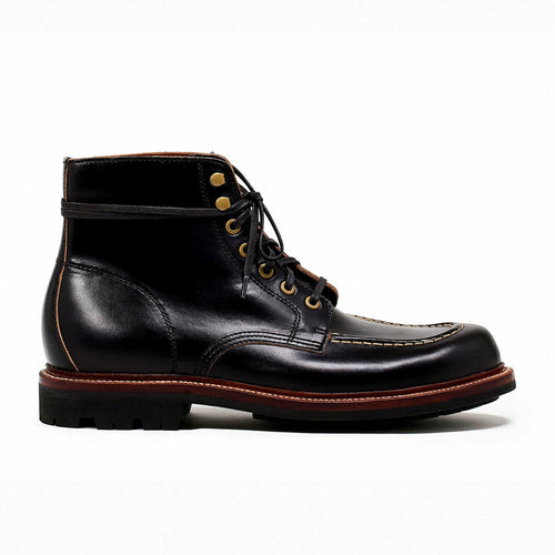 Chromexcel hand-sewn moc toe boot in Black, vegetable-tanned insole, welt and midsole