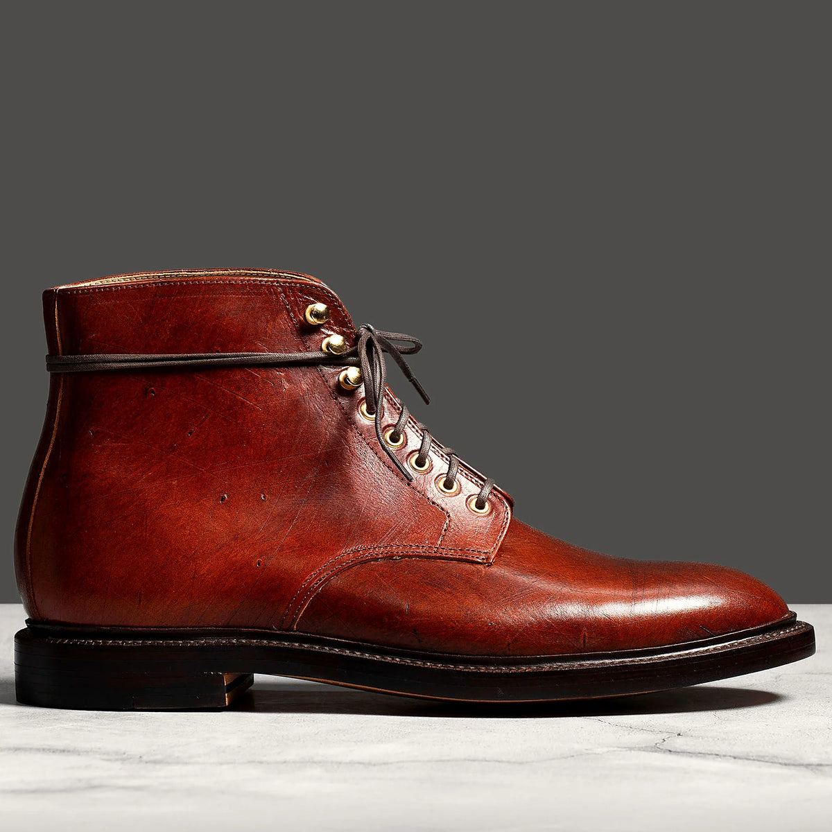 Ecbatana Lux dress boot in Cognac, vegetable-tanned insole, welt and midsole