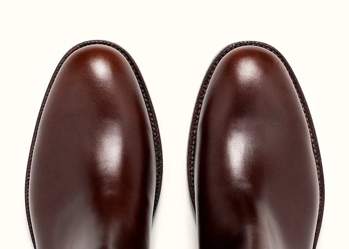 Chromexcel Chelsea boot in Crimson, vegetable-tanned insole, welt and midsole