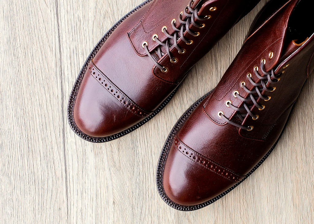 Crimson Kudu Cap Toe Service Boot — Goodyear welted leather boot