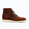 Dark oak lace-to-toe boot in roughout, set on a Vibram Christy outsole