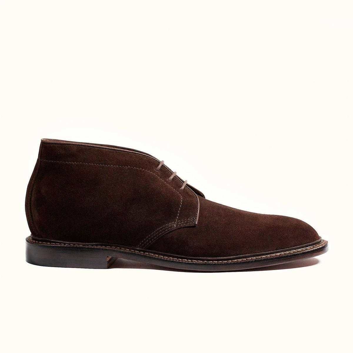 Janus Butt suede unlined chukka boot in Espresso, vegetable-tanned insole, welt and midsole