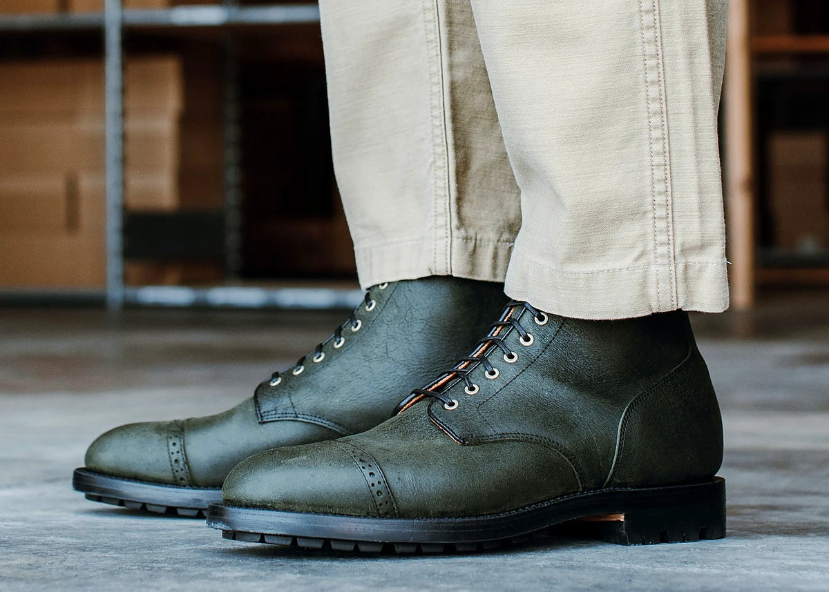 Forest Kudu Cap Toe Service Boot — Goodyear welted leather boot