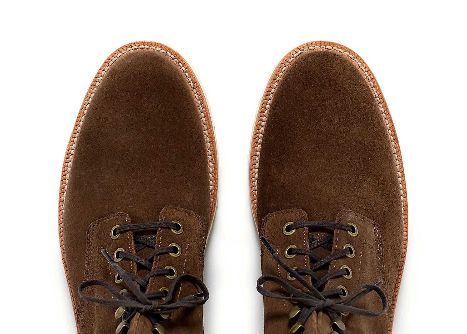 Goodyear welted lace-to-toe boot in Husk Repello suede, full-grain leather heel counters