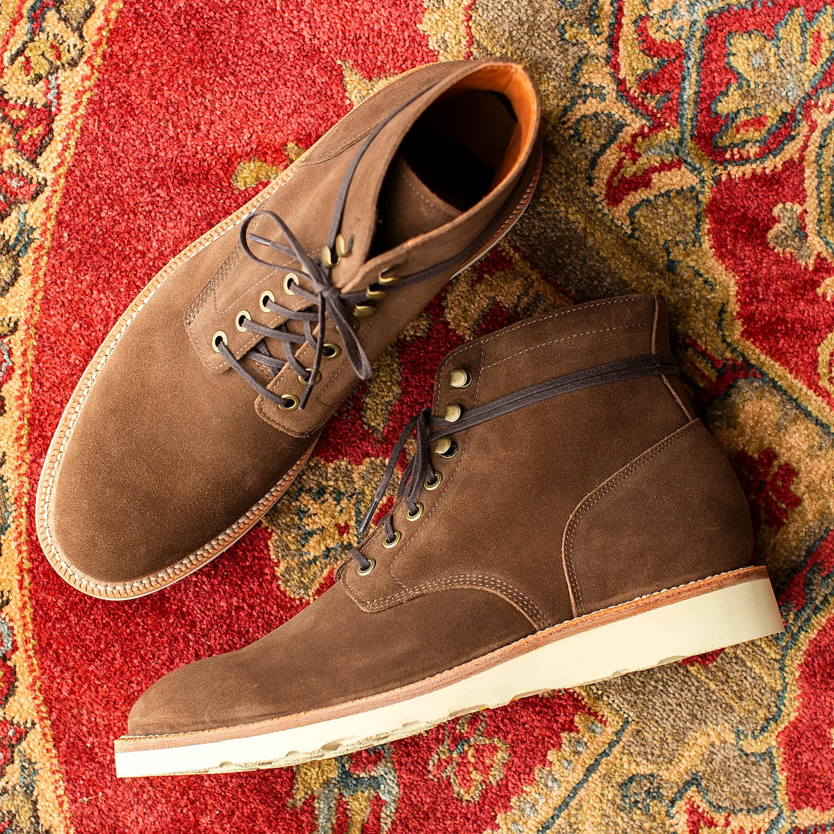 Repello suede lace-to-toe boot in Husk, vegetable-tanned insole, welt and midsole
