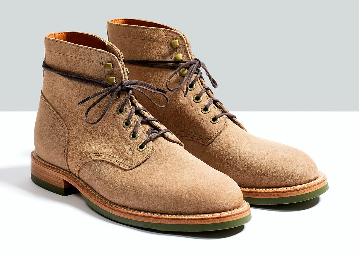 Natural field boot in roughout Chromexcel, set on a Dr. Sole Supergrip half sole