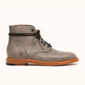 Waxed Kudu lace-to-toe boot in Storm grey, vegetable-tanned insole, welt and midsole