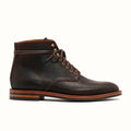 Goodyear welted service boot in Tobacco Waxed Commander, full-grain leather heel counters