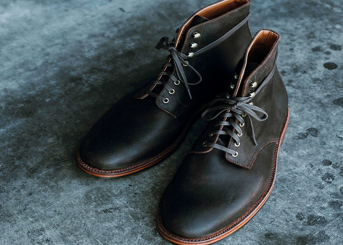 Tobacco Waxed Commander Service Boot — Goodyear welted leather boot