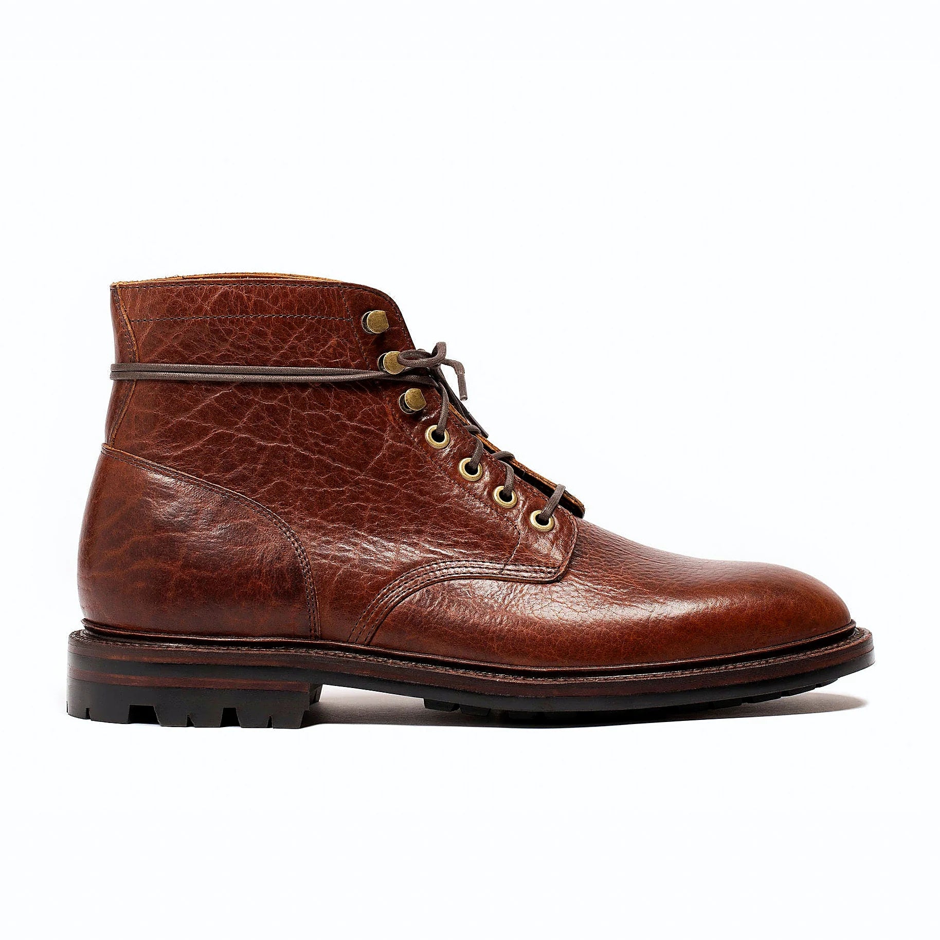American Bison lace-to-toe boot in Walnut, vegetable-tanned insole, welt and midsole